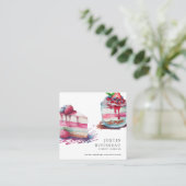 水モダン色はっきりしたデザートベーカー菓子シェフ スクエア名刺 (スタンド正面)