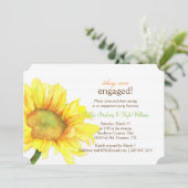 水モダン色ひまわり結婚婚約 招待状 (スタンド正面)