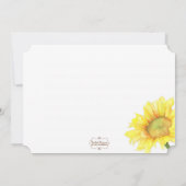 水モダン色ひまわり結婚婚約 招待状 (裏面)