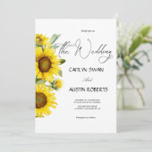 水モダン色ひまわり 招待状 (スタンド正面)