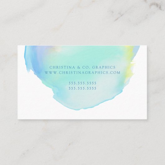 水モダン色を青と緑で洗う 名刺 (裏面)