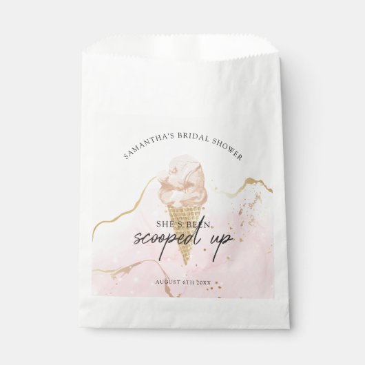 水モダン色アイスクリームブライダルシャワー フェイバーバッグ (正面)