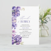 水モダン色アイリス薄紫ブライダルシャワーブランチ 招待状 (スタンド正面)
