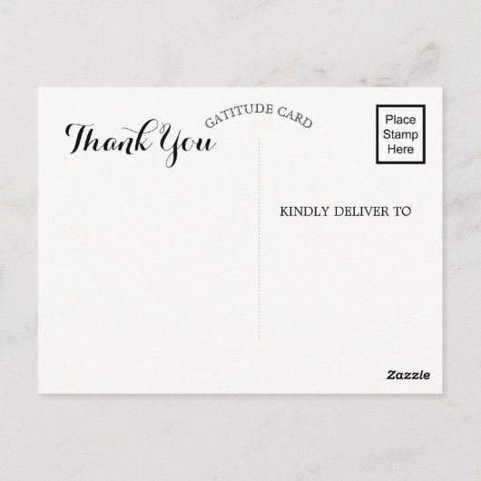 水モダン色アクアブルーありがとうはがき ポストカード (裏面)