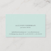 水モダン色アクアブルーシンプル 名刺 (裏面)