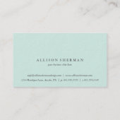 水モダン色アクアブルーシンプル 名刺 (裏面)