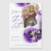 水モダン色アゲートバイオレットインク&花模様写真 (正面)