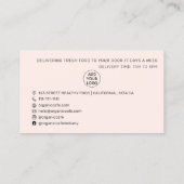 水モダン色アボカドカフェ宅配食品 名刺 (裏面)