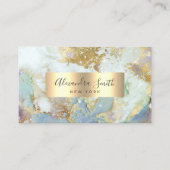 水モダン色アルコールインキ金箔マーブル 名刺 (正面)