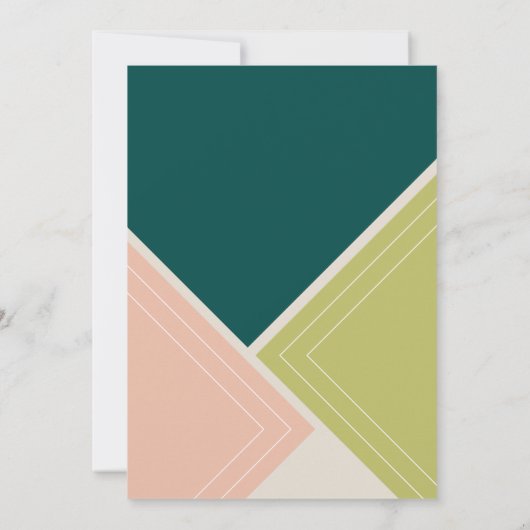 水モダン色アールデコ引っ越し祝いパーティーパーティー 招待状 (裏面)