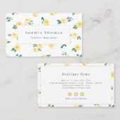 水モダン色イエローフローラプロフェッショナル 名刺 (正面/裏面)