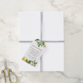 水モダン色イエローレモン&リーフ ギフトタグ (より糸付き)