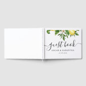 水モダン色イエローレモン&リーフ ゲストブック (全面)