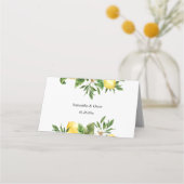 水モダン色イエローレモン&リーフ プレイスカード (裏面)