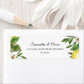 水モダン色イエローレモン&リーフ ラベル (インサイチュ)