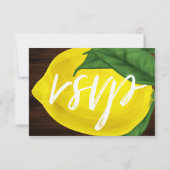 水モダン色イエローレン葉モン素朴ズウッド 出欠カード (裏面)