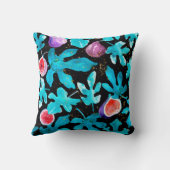 水モダン色イチジクの果実オンブラック装飾用クッション クッション (裏面)