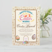 水モダン色イースターブランチ卵狩り 招待状 (スタンド正面)