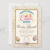 水モダン色イースターブランチ卵狩り 招待状 (正面)
