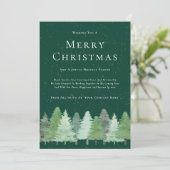 水モダン色ウッドランド雪ビジネスのクリスマス シーズンカード (スタンド正面)