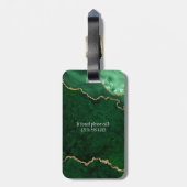 水モダン色エレガント大理石ヘードグリーン金ゴールド ラゲッジタグ (裏面縦)