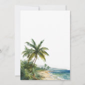 水モダン色エレガント熱帯ビーチ結婚式 招待状 (裏面)