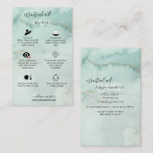 水モダン色エレガント緑エッセンシャル油バス 名刺 (正面/裏面)