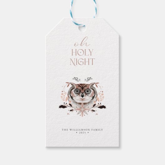 水モダン色エレガント聖なるナイトギフトラベル ギフトタグ (正面)