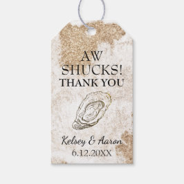 水モダン色オイスタービーチ結婚式ありがとう ギフトタグ