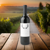 水モダン色オリーブブランチANY誕生日 ワインラベル