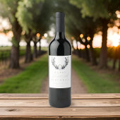 水モダン色オリーブブランチANY誕生日 ワインラベル