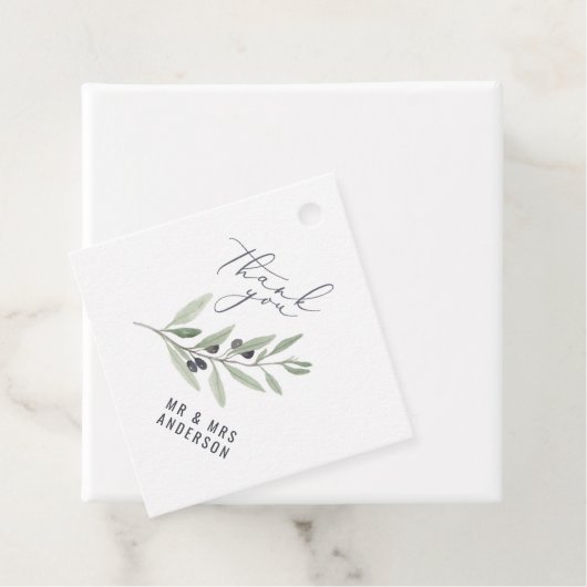 水モダン色オリーブ植物性結婚式の引き出物ギ フェイバータグ (インサイチュ)