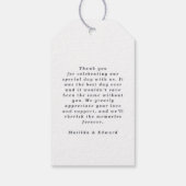 水モダン色オリーブ植物性結婚式の引き出物 ギフトタグ (裏面)