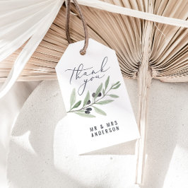 水モダン色オリーブ植物性結婚式の引き出物 ギフトタグ