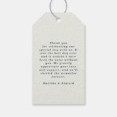 水モダン色オリーブ植物性結婚式の引き出物 ギフトタグ (裏面)