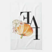 水モダン色オレンジカボチャ キッチンタオル (縦)