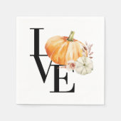 水モダン色オレンジカボチャ スタンダードカクテルナプキン (正面)