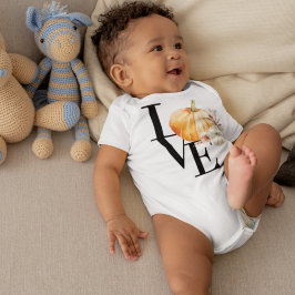 水モダン色オレンジカボチャ ベビーボディスーツ