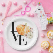 水モダン色オレンジカボチャ ペーパープレート (パーティー)