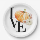 水モダン色オレンジカボチャ ペーパープレート (正面)