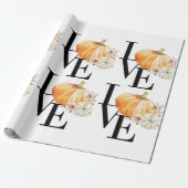 水モダン色オレンジカボチャ ラッピングペーパー (アンロールド)