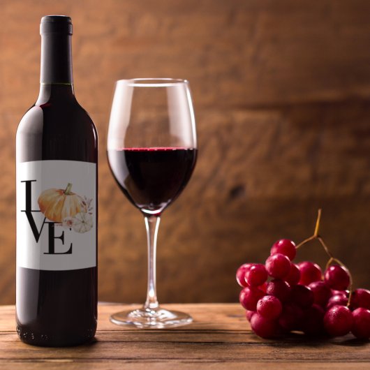 水モダン色オレンジカボチャ ワインラベル