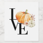 水モダン色オレンジカボチャ ワインラベル (シングルラベル)