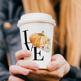 水モダン色オレンジカボチャ 紙コップ