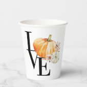 水モダン色オレンジカボチャ 紙コップ (正面)