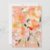 水モダン色オレンジピーチフローラ結婚ズ 招待状 (裏面)