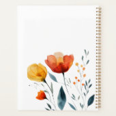 水モダン色オレンジワイルドフラワーアポイントメント プランナー手帳 (裏面)