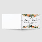 水モダン色オレンジ&葉美しい ゲストブック (全面)