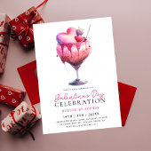 水モダン色カクテルガレンティンの日パーティー 招待状