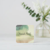 水モダン色カスタム名刺テンプレート スクエア名刺 (スタンド正面)